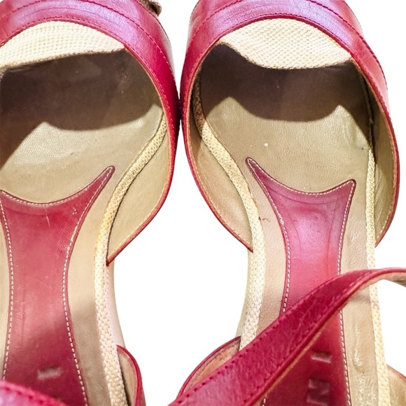 MARNI red leather wedge sandals MADE IN ITALY - Picture 6 of 13